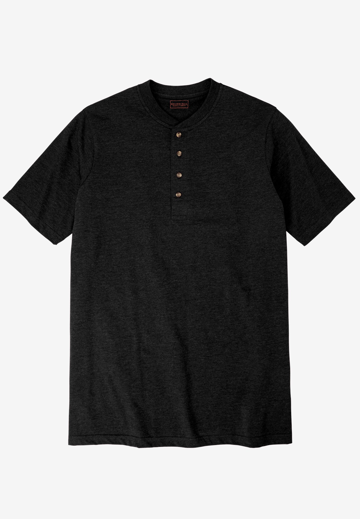 Heavyweight Longer-Length Short-Sleeve Henley Shirt image number 0