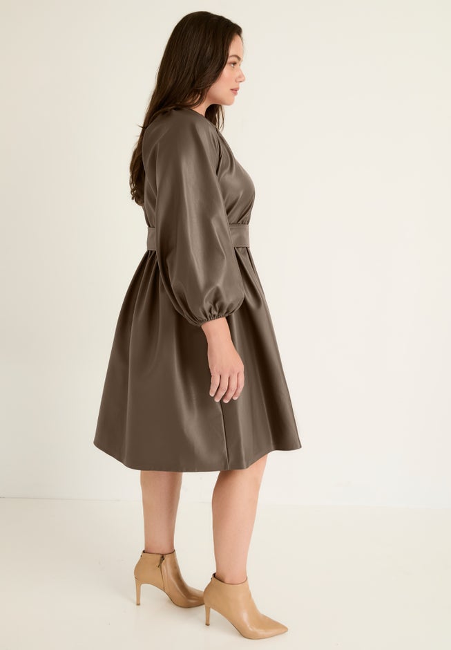 Faux Leather Dress image number 2