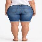 Mid-Rise Stretch Denim Bermuda Shorts image number null