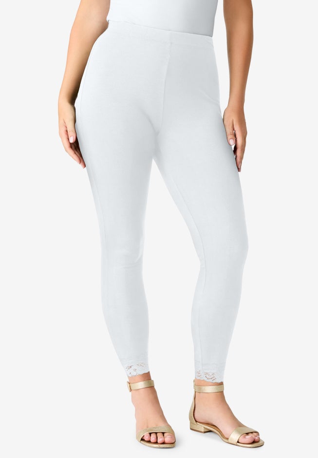 Lace Trim Essential Stretch Legging image number 0