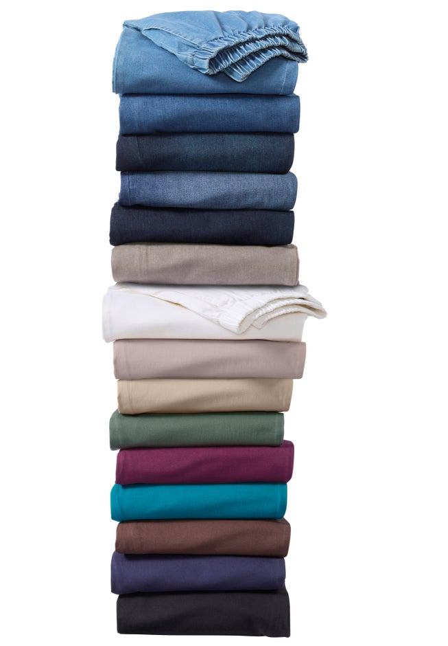 Straight Leg Fineline Pull-On Stretch Denim Jeans image number 6