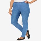 Pull-On Elastic-Waist Stretch Fineline Denim Jeans image number null