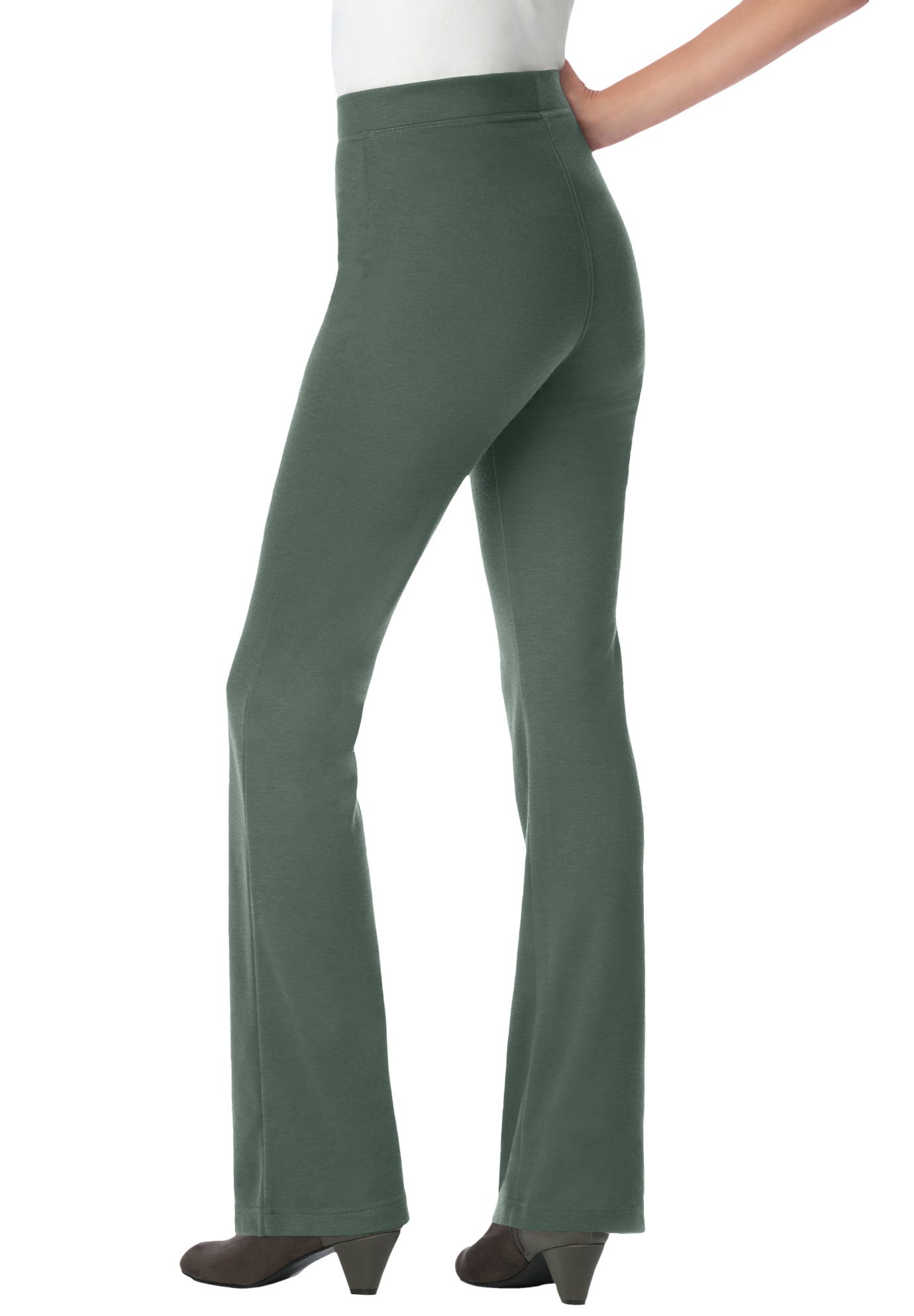 Stretch Ponte Knit Pull-On Bootcut Pants image number 1