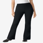 Stretch Ponte Knit Pull-On Bootcut Pants image number null