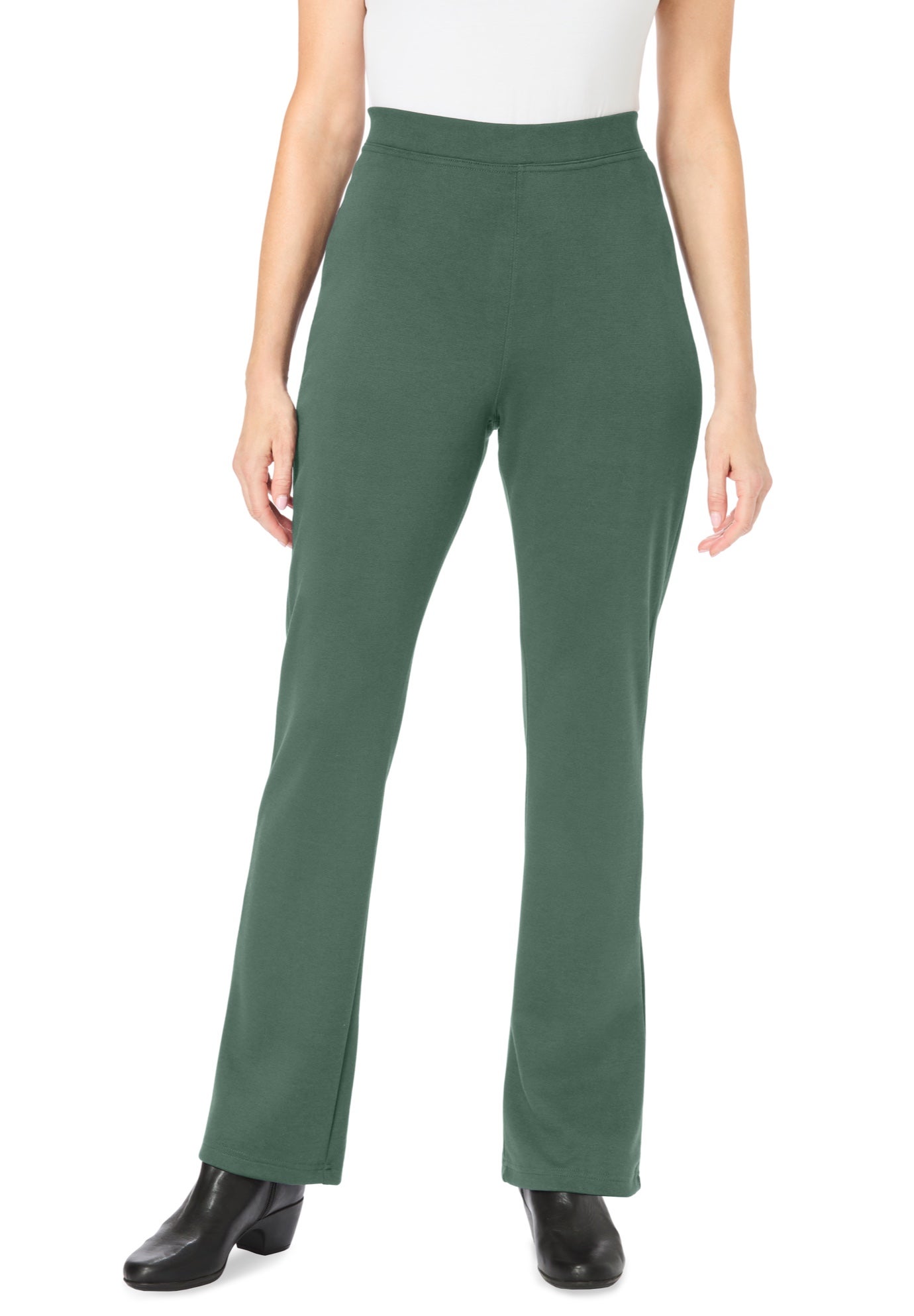 Stretch Ponte Knit Pull-On Bootcut Pants image number 0