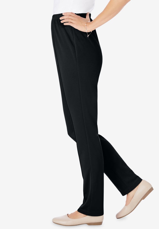 Knit Hassle-Free Pull-On Elastic-Waist Pants image number 2