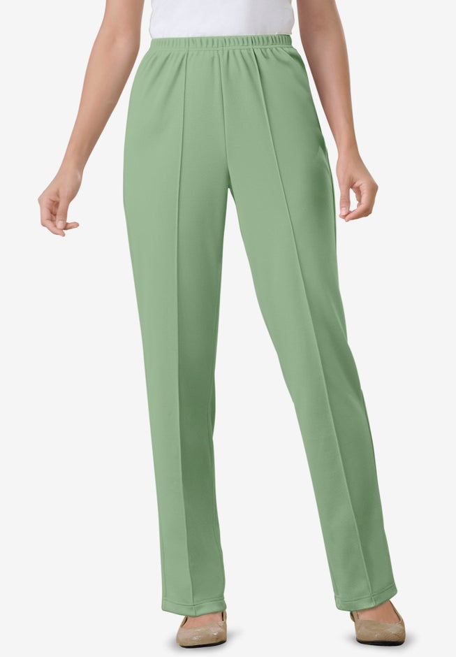 Knit Hassle-Free Pull-On Elastic-Waist Pants image number 1