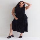 Sleeveless Side-Tie Knit Midi Dress image number 3