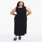 Sleeveless Side-Tie Knit Midi Dress image number 0