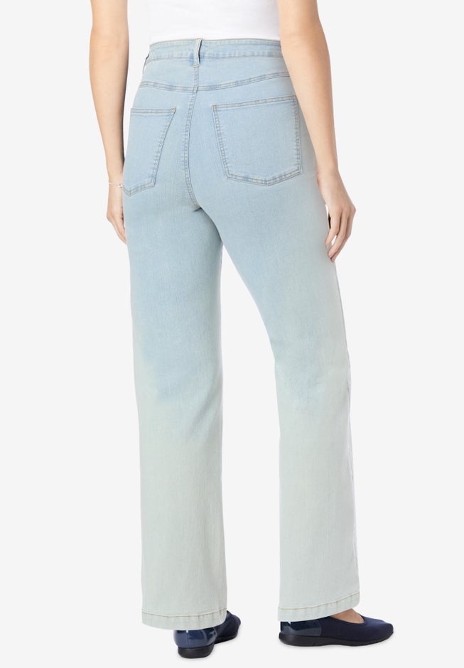 Stretch Denim Wide-Leg Five-Pocket Jeans image number 1
