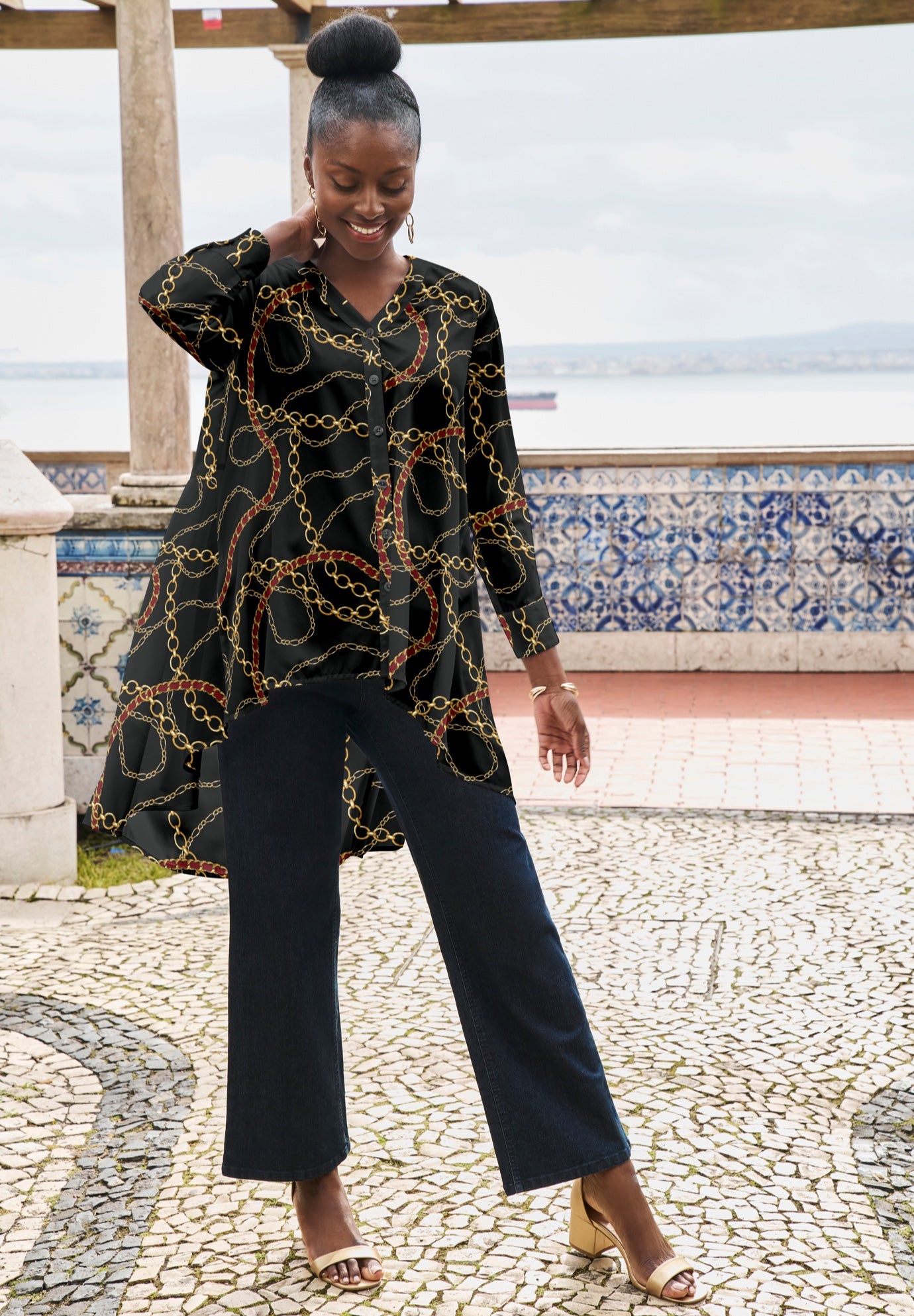 Georgette High Low Tunic image number 3