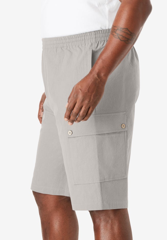 Full Elastic Waist Gauze Cargo Shorts image number 1