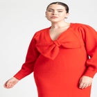 Bow Sweater Mini Dress image number null