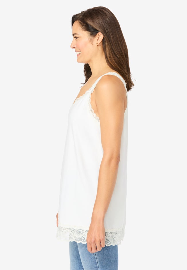 Lace-Trim V-Neck Tank image number 2