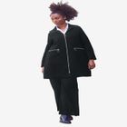 Stretch Crepe Zip Front A Line Back Pleat Coat image number null