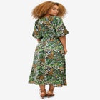 Satin Keyhole Empire Midi Dress image number 1