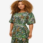 Satin Keyhole Empire Midi Dress image number 3