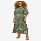 Satin Keyhole Empire Midi Dress image number 0
