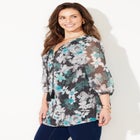 Ruffle Neck Peasant Blouse image number null