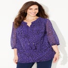 Ruffle Neck Peasant Blouse image number null