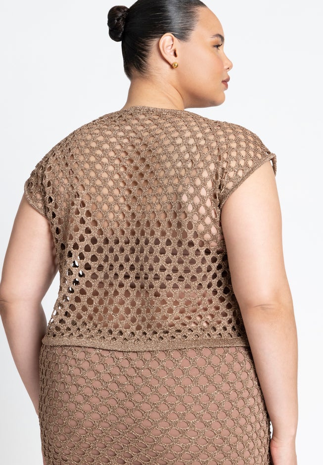 Metallic Knitted Sweater image number null