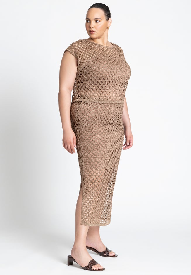 Metallic Knitted Sweater image number null