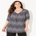 V-Neck Pleated Tunic image number null