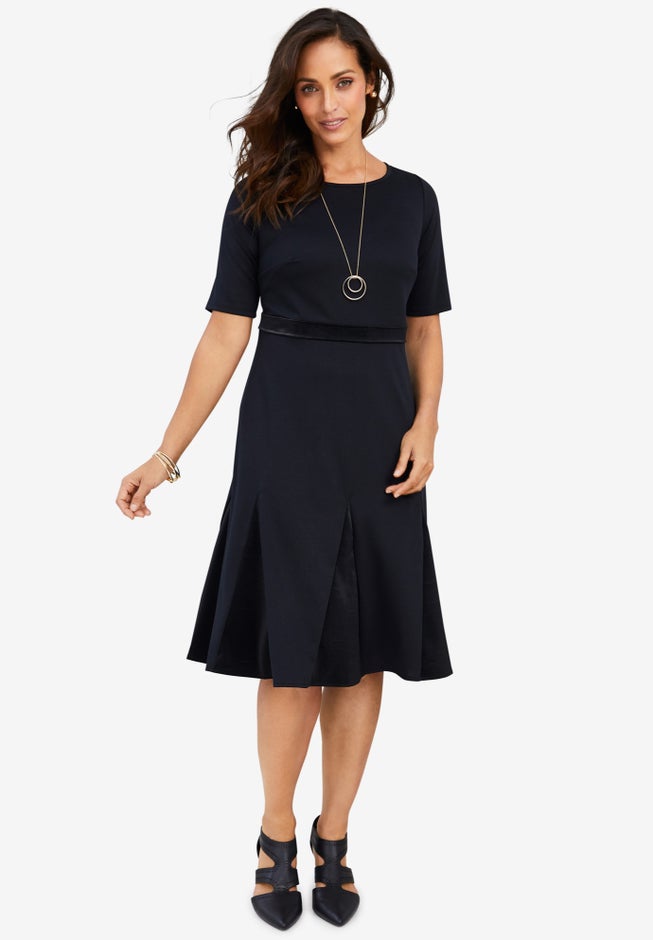 Ponte Fit & Flare Dress image number null