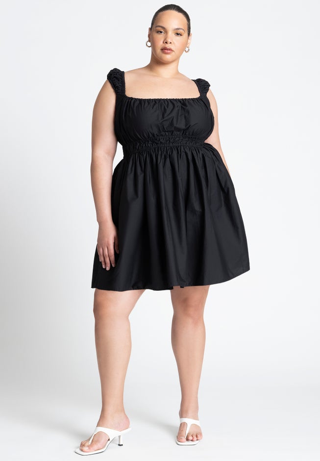 Poplin Flare Mini Dress image number null