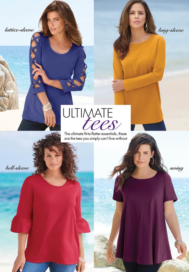 Plus Size Cotton Ultimate Flutter Sleeve Sweetheart Tee image number 3