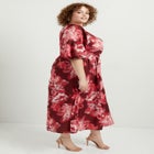 Raglan Puff-Sleeve Midi Dress image number null