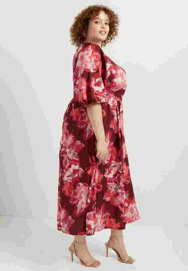 Raglan Puff-Sleeve Midi Dress image number 2