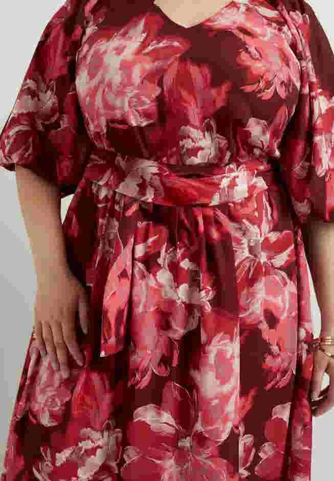 Raglan Puff-Sleeve Midi Dress image number 3