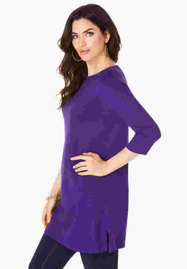 Ultimate Boatneck Tunic with Side Slits image number 3