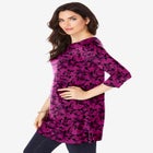 Plus Size Cotton Ultimate Boatneck Tunic with Side Slits image number null