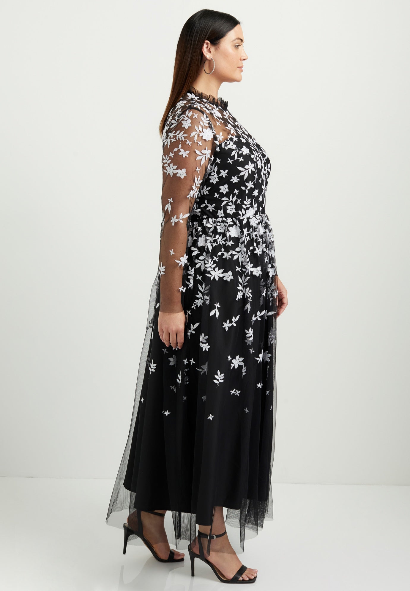 Mesh-Overlay Maxi Dress image number 2