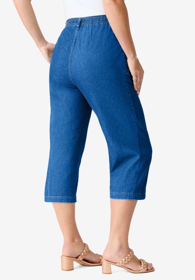 Plus Size Easy-Wear Straight Leg Capri image number 2
