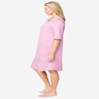 Short French Terry Zip-Front Robe image number null