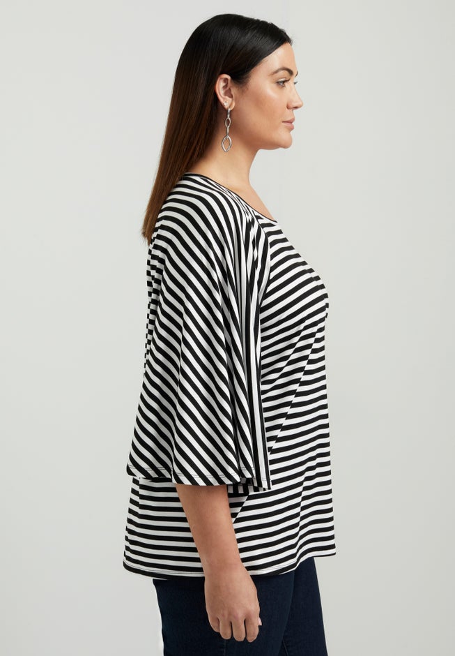 Flared Raglan Sleeve Breton Tee image number 2