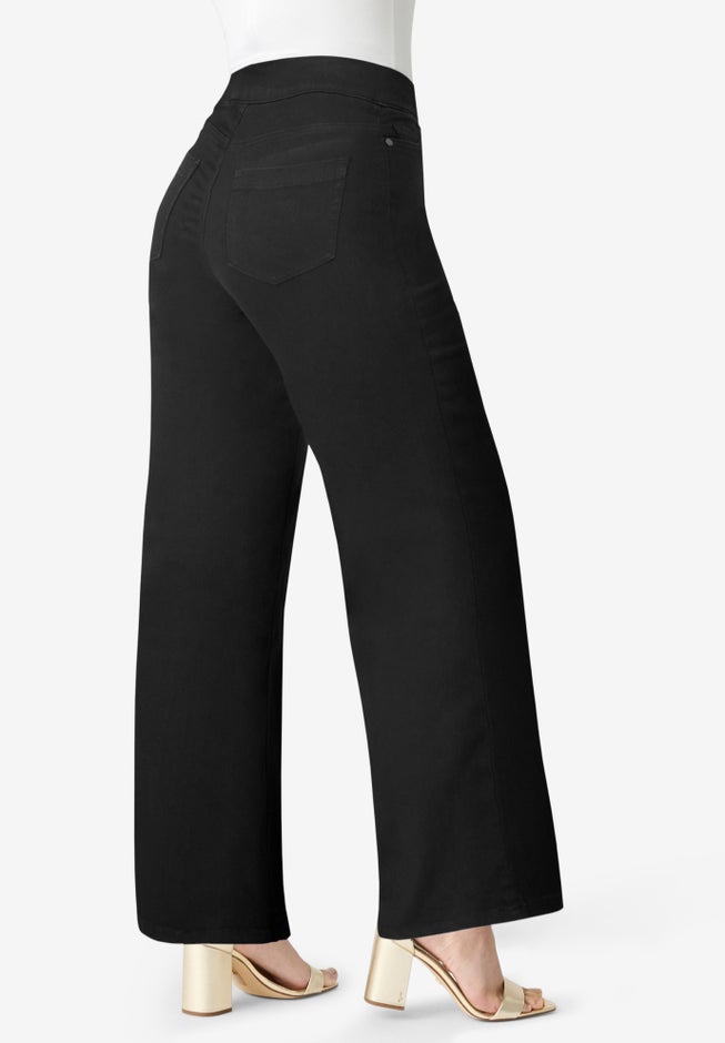 Plus Size 360&deg; Stretch Wide Leg Jean image number 2