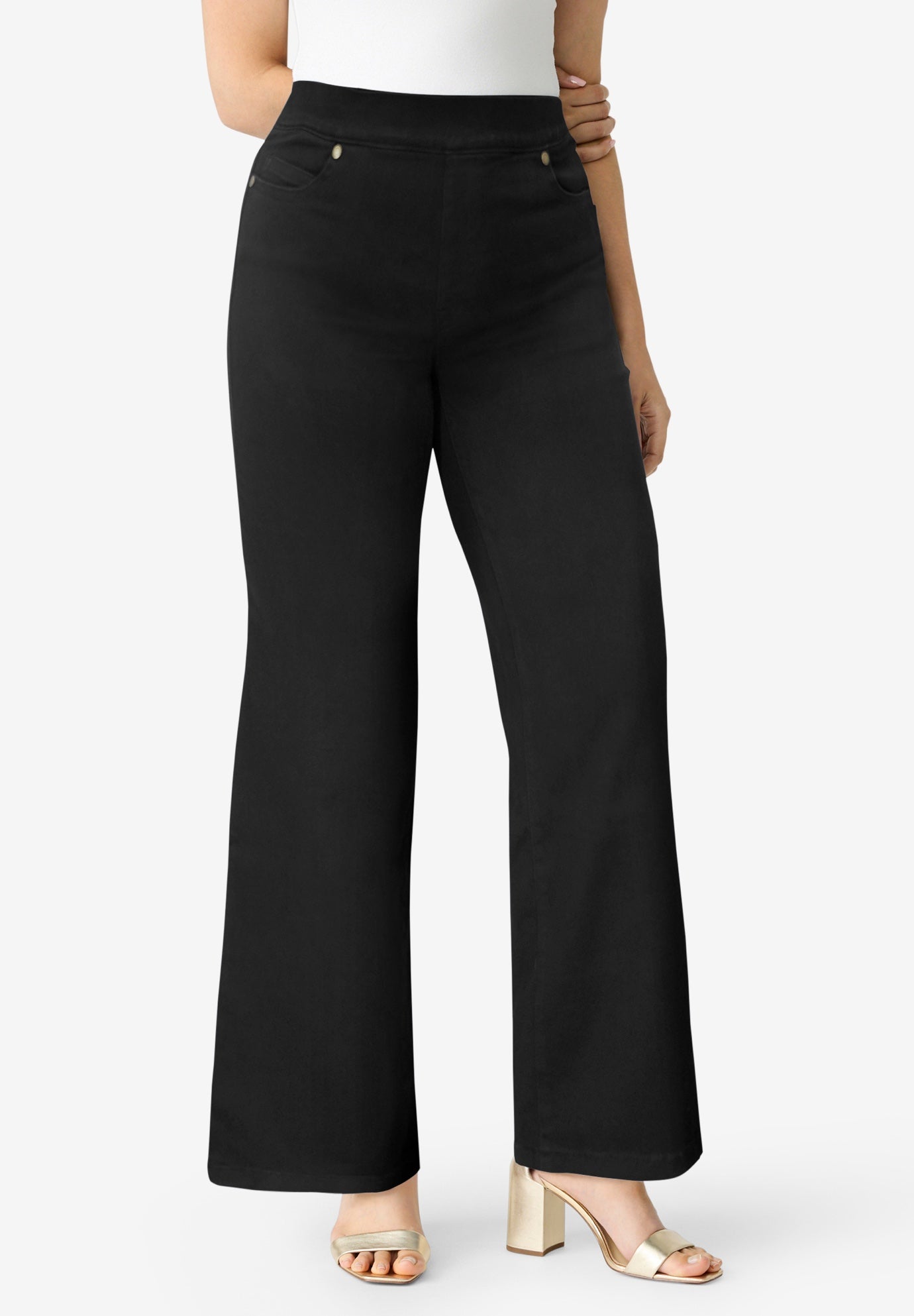 Plus Size 360&deg; Stretch Wide Leg Jean image number 0