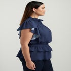 Mockneck Ruffle Blouse image number null