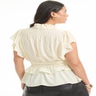 Mockneck Ruffle Blouse image number null