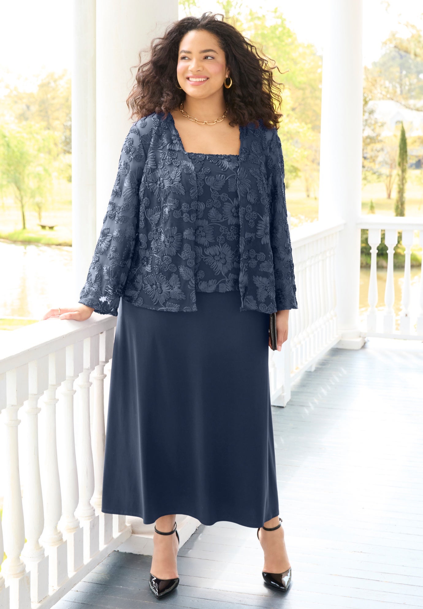 Embroidered Jacket Dress image number 5
