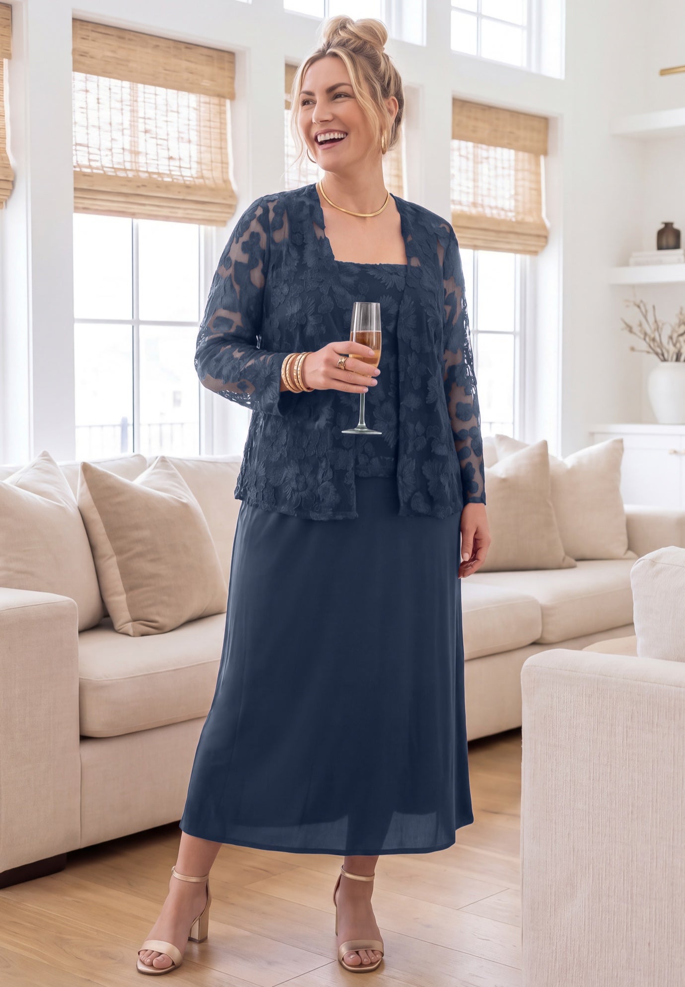 Embroidered Jacket Dress image number 4