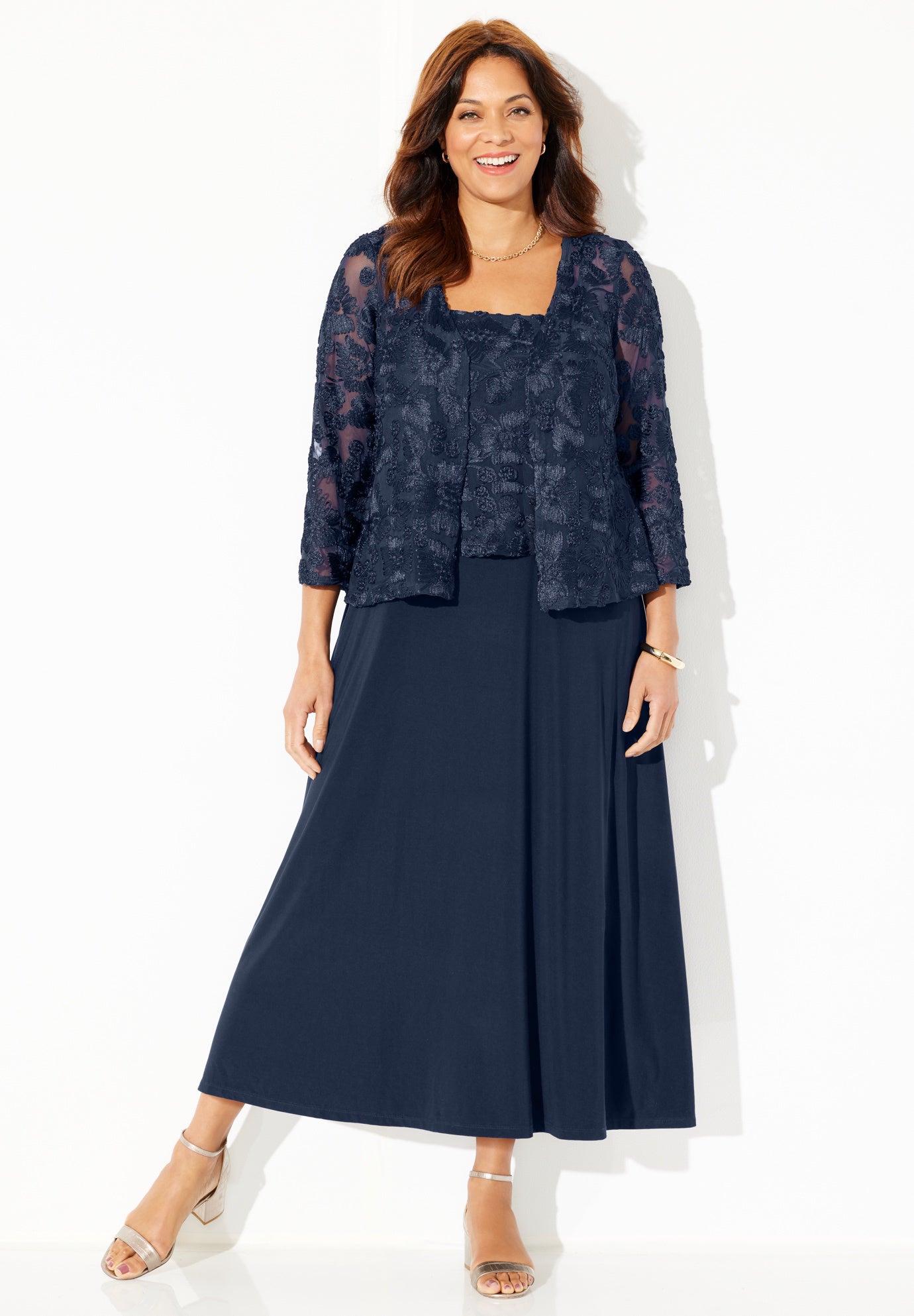 Embroidered Jacket Dress image number 0
