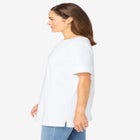 Perfect Cuffed Elbow-Sleeve Boat-Neck Tee image number null