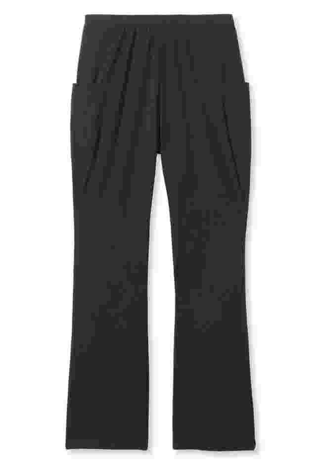 Womens Plus-Size Stretch-Cotton Knit Pull-On Bootcut Pocket Leggings image number 5