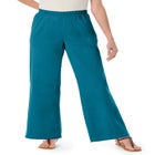 Fineline Stretch Denim Wide-Leg Pull-On Jeans image number null