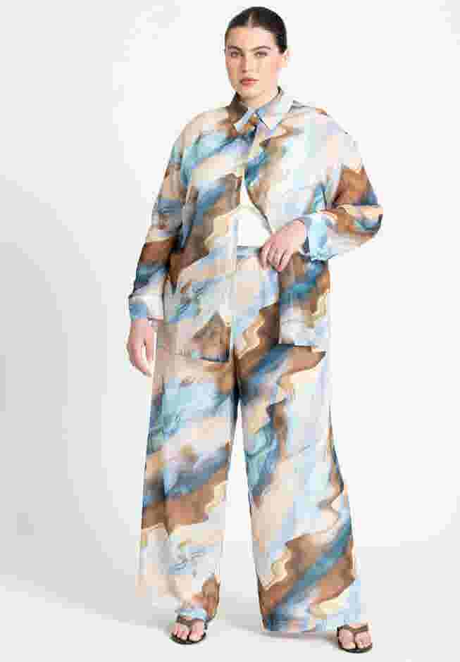 Printed Button Up Top image number 3